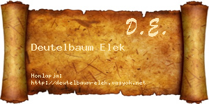 Deutelbaum Elek névjegykártya